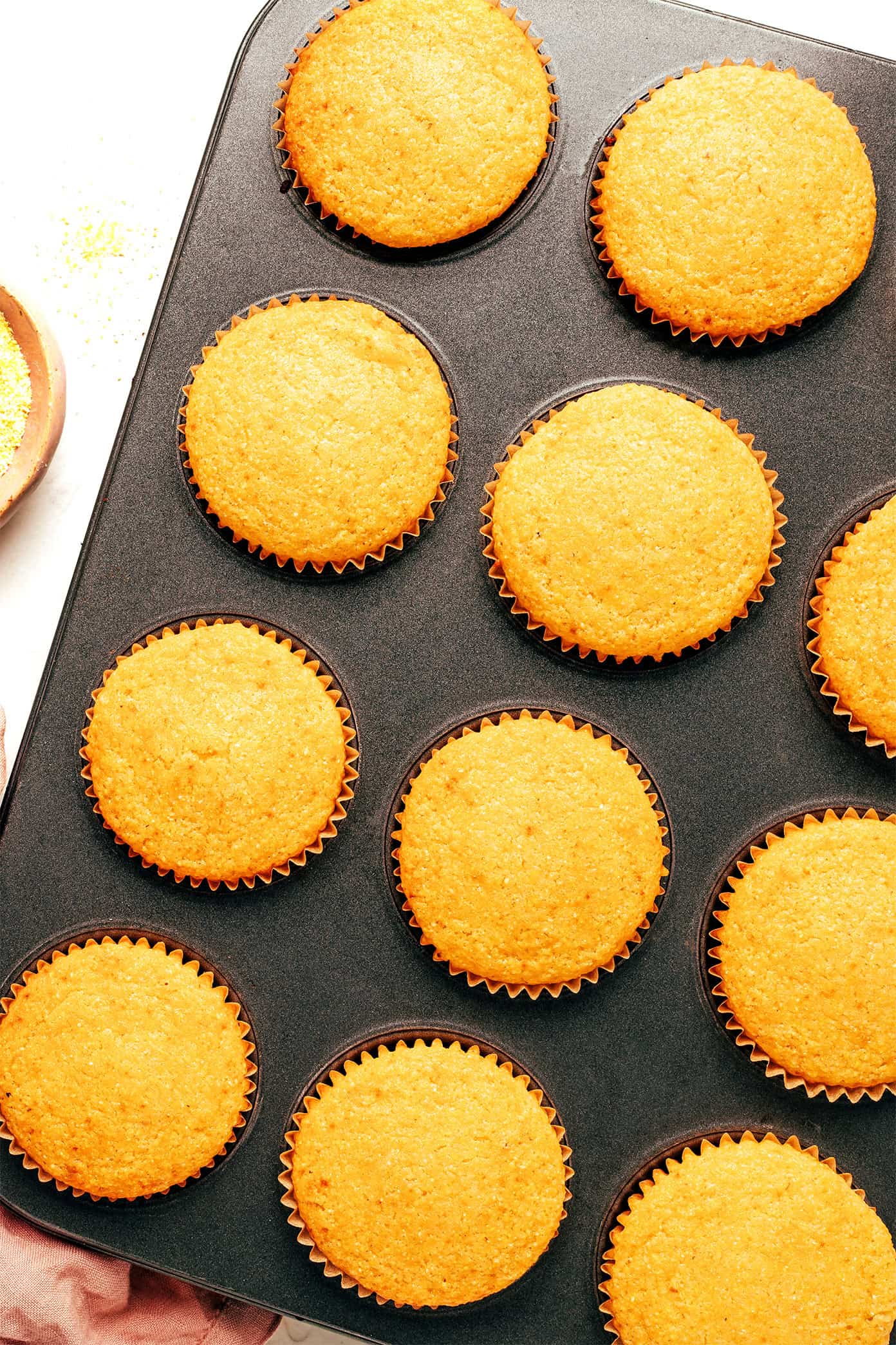 cornbread muffins in pan