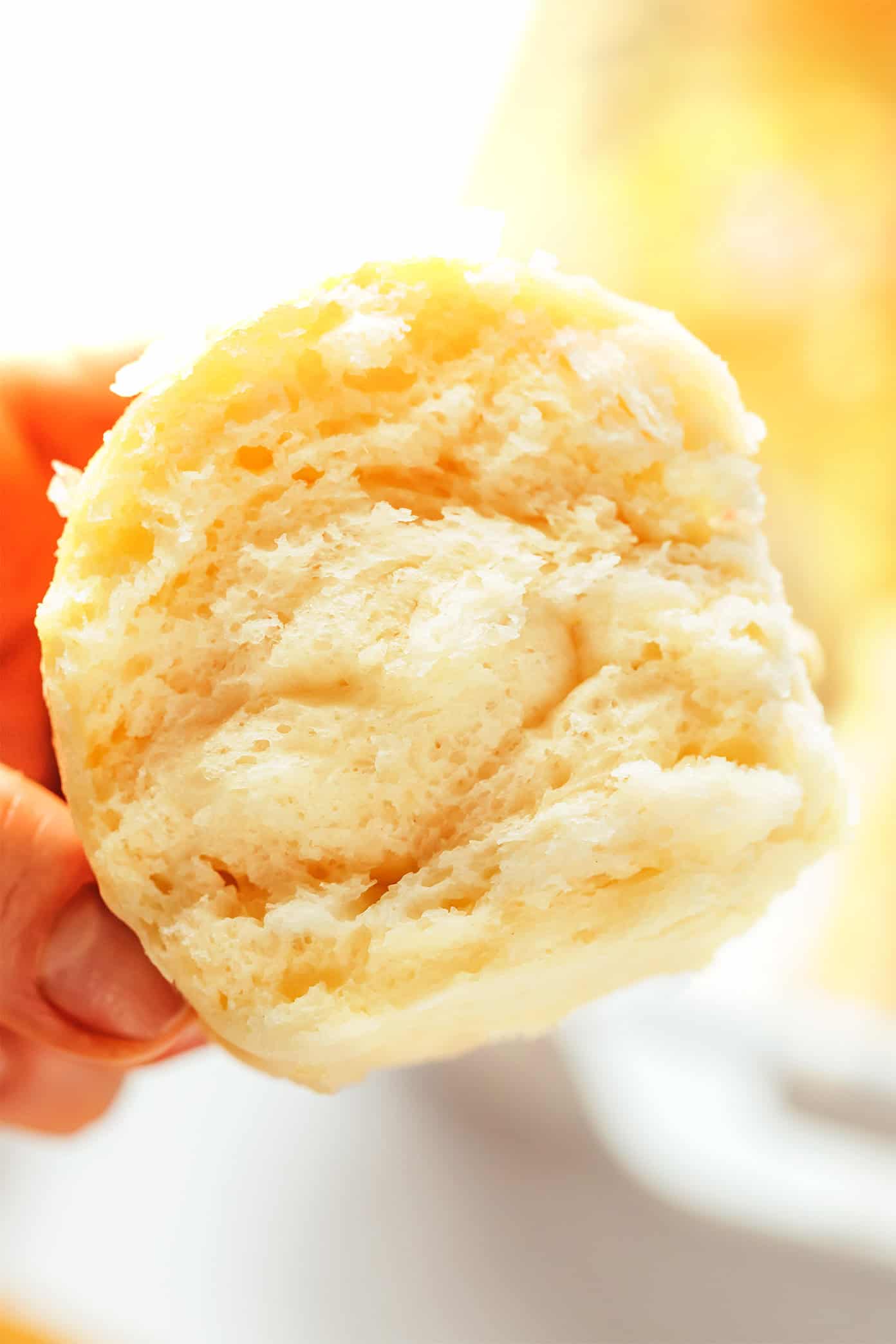 cottage cheese dinner roll closeup