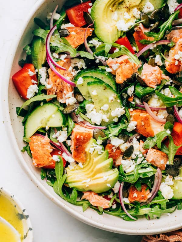 Greek Salmon Salad Bowls