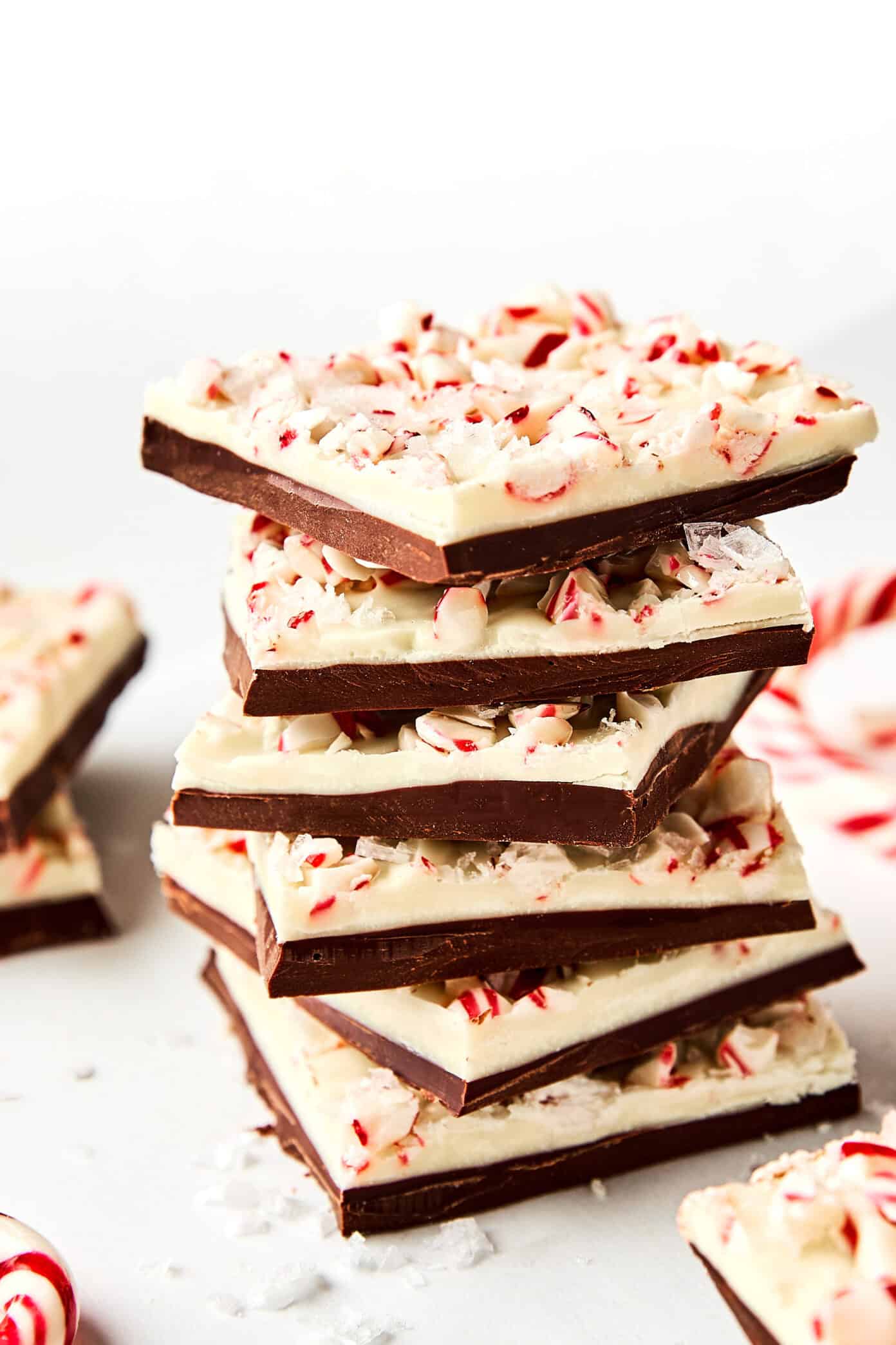 stack of peppermint bark