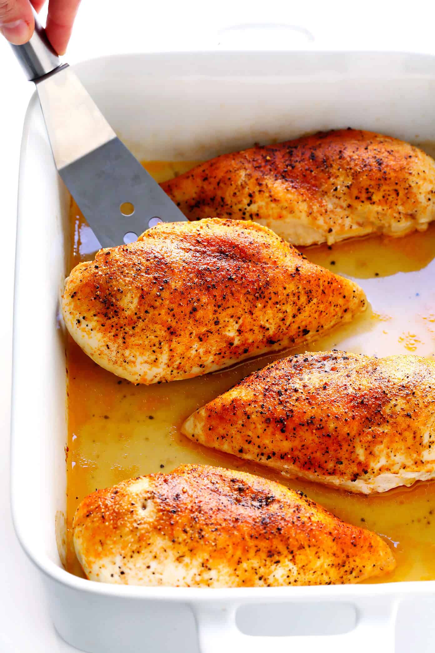 Learn how to make a PERFECT baked chicken breast -- delicious, juicy, tender, and fool-proof! Perfect for easy dinners, meal prep, or freezing for later. | gimmesomeoven.com #chicken #breast #dinner #mealprep #glutenfree How To Make Baked Chicken Breasts Recipe