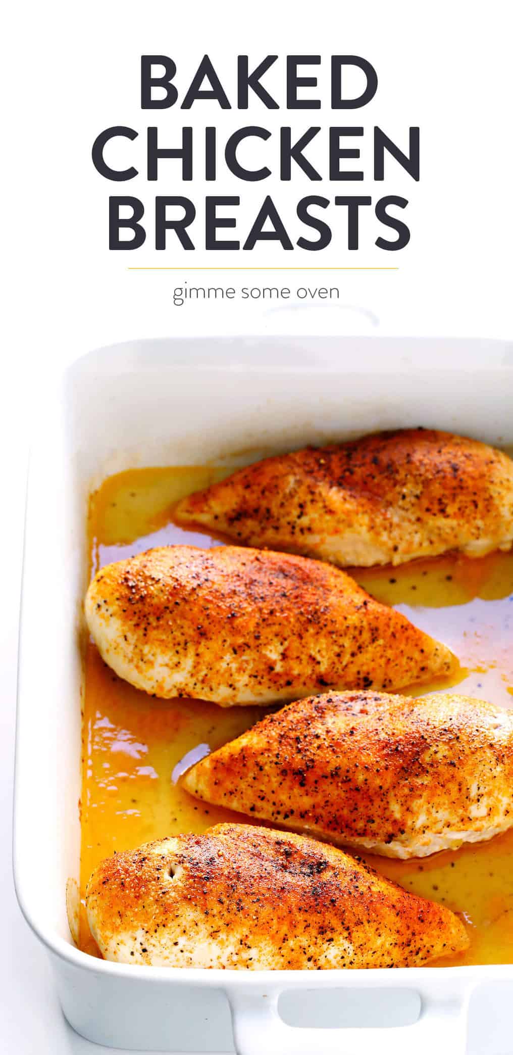 Learn how to make a PERFECT baked chicken breast -- delicious, juicy, tender, and fool-proof! Perfect for easy dinners, meal prep, or freezing for later. | gimmesomeoven.com #chicken #breast #dinner #mealprep #glutenfree How To Bake Chicken Breasts